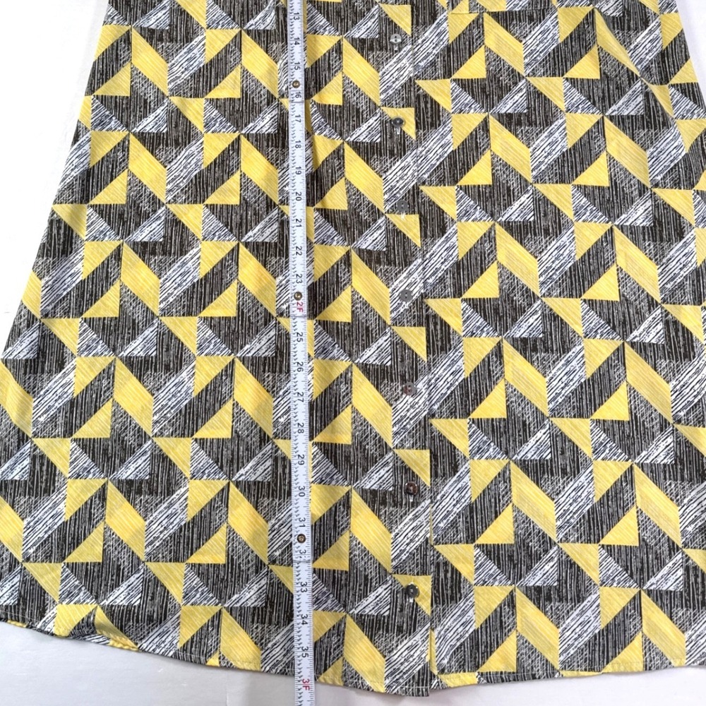 Alfani Womens Yellow Grey‎ Geometric Triangle Sleeveless Button Front Dress 10 - Picture 6 of 9